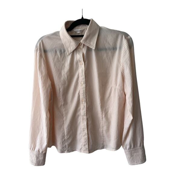 Diotima Glitter Sparkle Button Down Striped Pink size S 160/84A - Picture 2 of 10